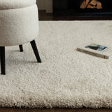 Ivory Solid Plush Shag Rug - Image 1