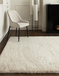 Ivory Solid Plush Shag Rug - Image 2