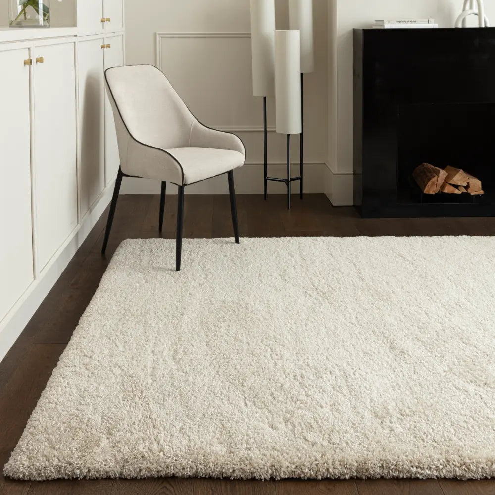 Ivory Solid Plush Shag Rug - Image 2