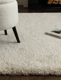Ivory Solid Plush Shag Rug - Image 3