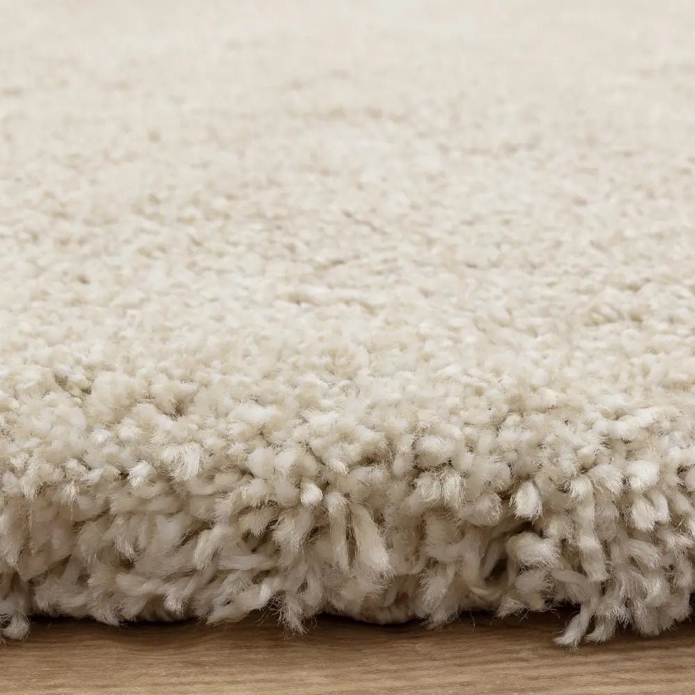 Ivory Solid Plush Shag Rug - Image 5