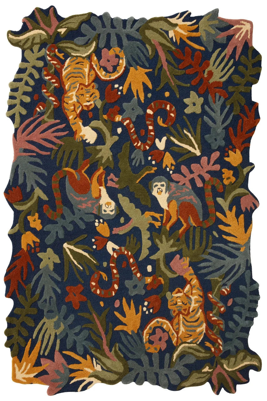 Jungle Floral Hand-Tufted Wool Rug - Image 1
