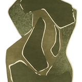 khaki Irregular Hand-Tufted Wool Rug - Image 2