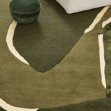 khaki Irregular Hand-Tufted Wool Rug - Image 3