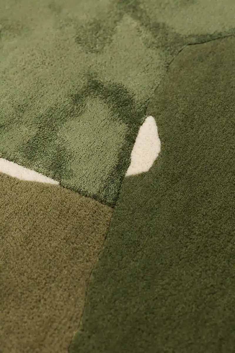 khaki Irregular Hand-Tufted Wool Rug - Image 4