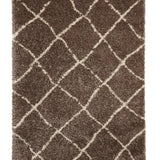 Latice Beige Cream Retro Collection Plush Shag Rug - Image 2