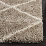 Latice BEIGE & IVORY Retro Collection Plush Shag Rug - Image 3