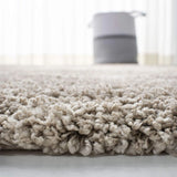 Latice BEIGE & IVORY Retro Collection Plush Shag Rug Round Rug - Image 5