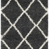 Latice CHARCOAL Retro Collection Plush Shag Rug - Image 8