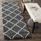 Latice CHARCOAL Retro Collection Plush Shag Rug - Image 9