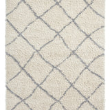 Latice Cream Grey Retro Collection Plush Shag Rug - Image 2