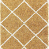 Latice GOLD & IVORY Retro Collection Plush Shag Rug - Image 4
