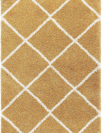 Latice GOLD & IVORY Retro Collection Plush Shag Rug - Image 4