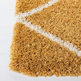 Latice GOLD & IVORY Retro Collection Plush Shag Rug - Image 5