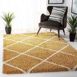Latice GOLD & IVORY Retro Collection Plush Shag Rug - Image 6