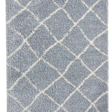 Latice Grey Cream Retro Collection Plush Shag Rug - Image 2