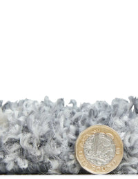 Latice Grey Cream Retro Collection Plush Shag Rug - Image 4