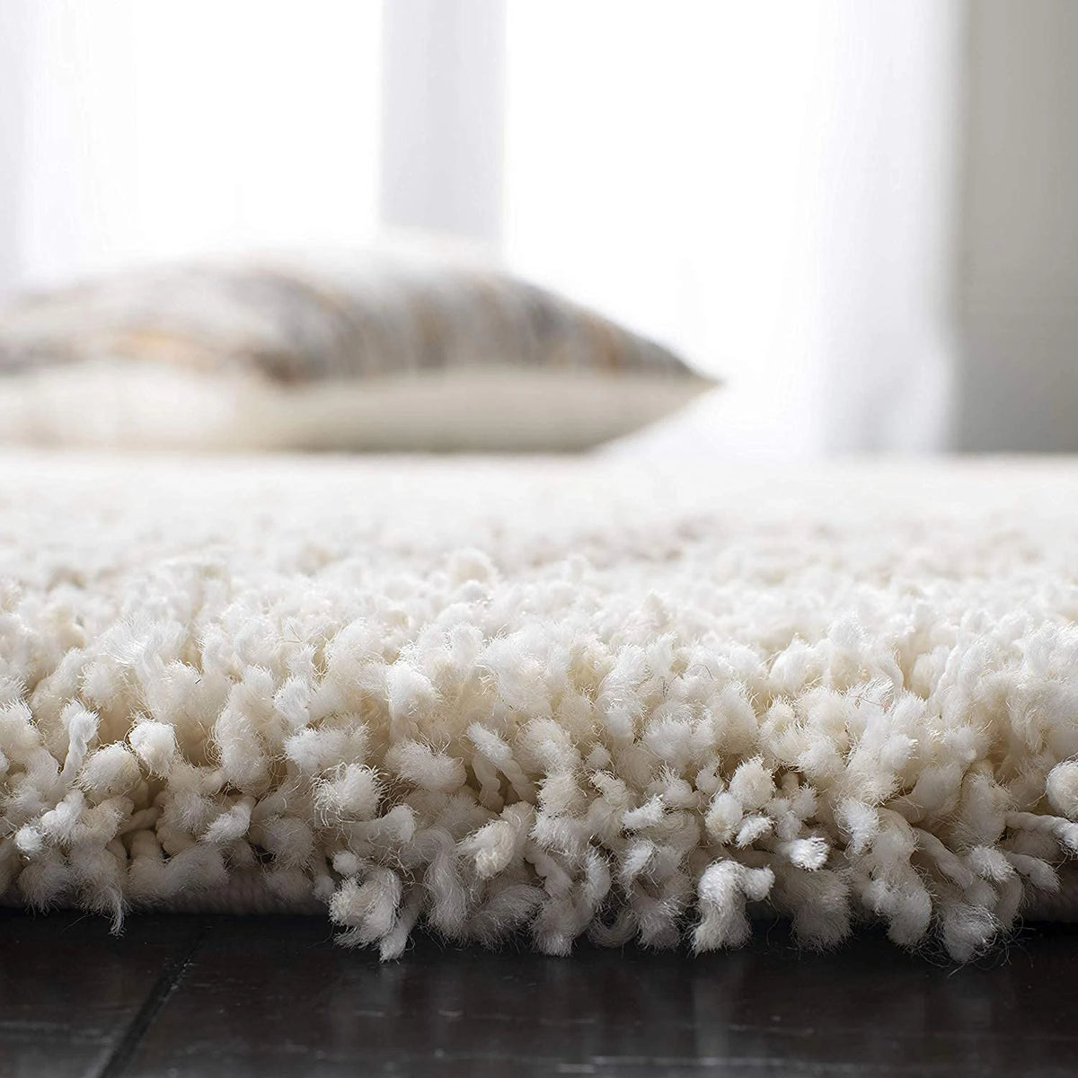 Latice IVORY & BEIGE Retro Collection Plush Shag Rug - Image 3