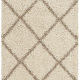 Latice IVORY & BEIGE Retro Collection Plush Shag Rug - Image 4