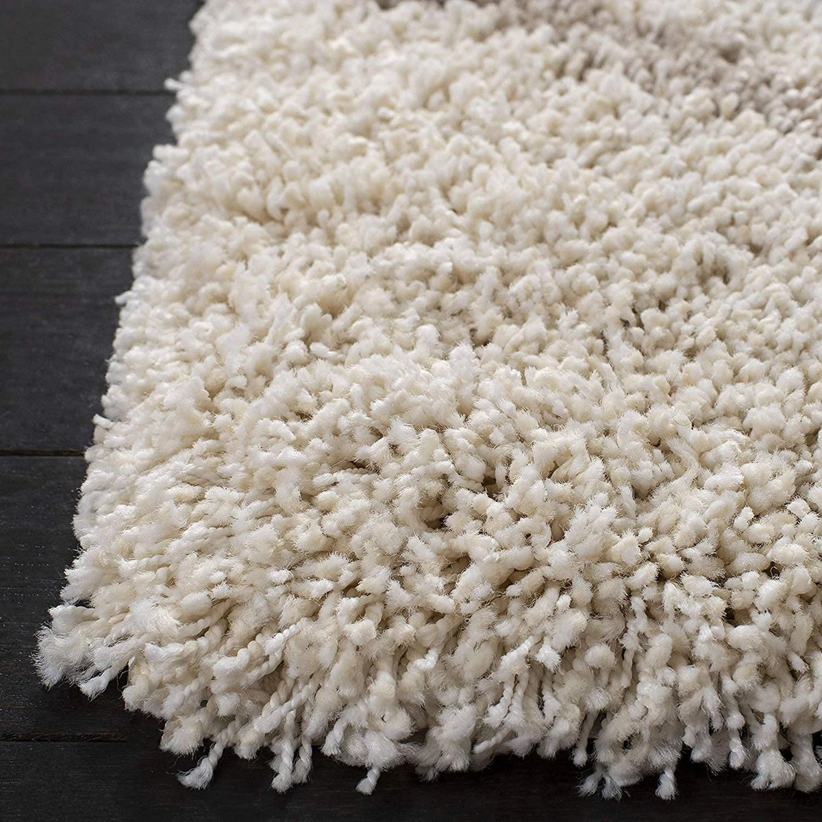 Latice IVORY & BEIGE Retro Collection Plush Shag Rug - Image 5