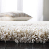 Latice IVORY & BEIGE Retro Collection Plush Shag Rug Round Rug - Image 3
