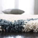 Latice IVORY & SLATE BLUE Retro Collection Plush Shag Rug - Image 3