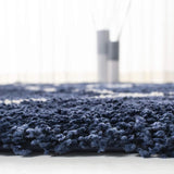 Latice NAVY BLUE & IVORY Retro Collection Plush Shag Rug - Image 3