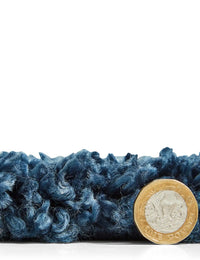 Latice Navy Cream Retro Collection Plush Shag Rug - Image 3