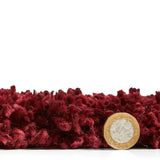 Latice Red Cream Retro Collection Plush Shag Rug - Image 3
