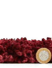 Latice Red Cream Retro Collection Plush Shag Rug - Image 3