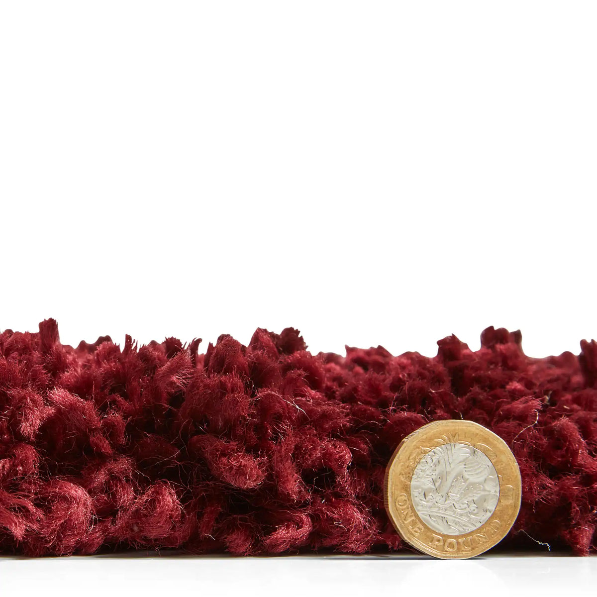 Latice Red Cream Retro Collection Plush Shag Rug - Image 3