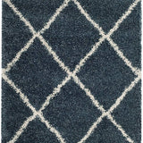 Latice SLATE BLUE Retro Collection Plush Shag Rug - Image 2