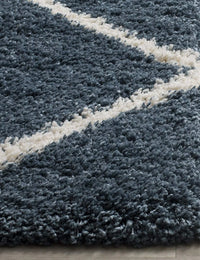Latice SLATE BLUE Retro Collection Plush Shag Rug - Image 5
