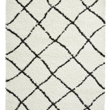 Latice White Black Retro Collection Plush Shag Rug - Image 2