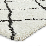 Latice White Black Retro Collection Plush Shag Rug - Image 3