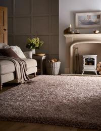 Latte Solid Plush Shag Rug - Image 2