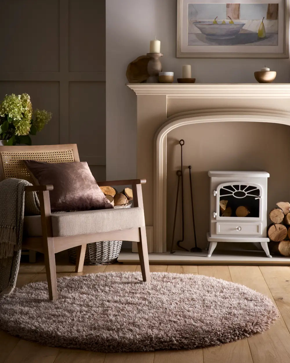 Latte Solid Plush Shag Rug - Image 3