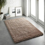 Latte Solid Plush Shag Rug - Image 4