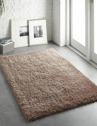 Latte Solid Plush Shag Rug - Image 4
