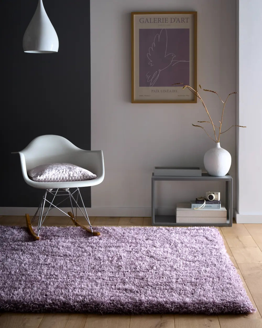 Lavender Solid Plush Shag Rug - Image 1