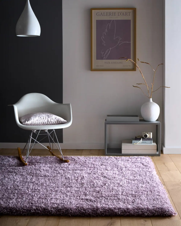 Lavender Solid Plush Shag Rug - Image 1