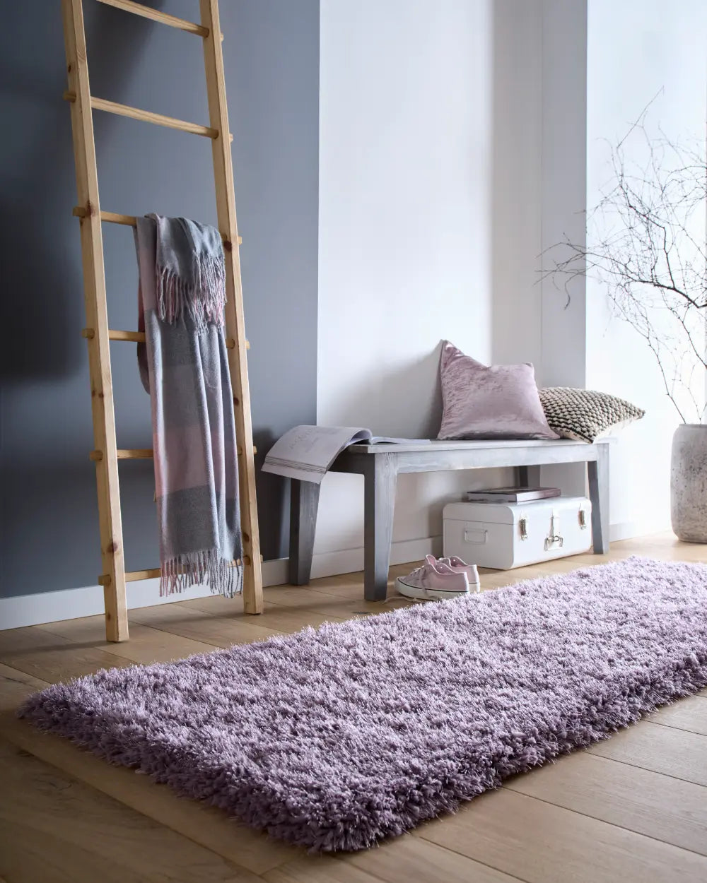 Lavender Solid Plush Shag Rug - Image 2