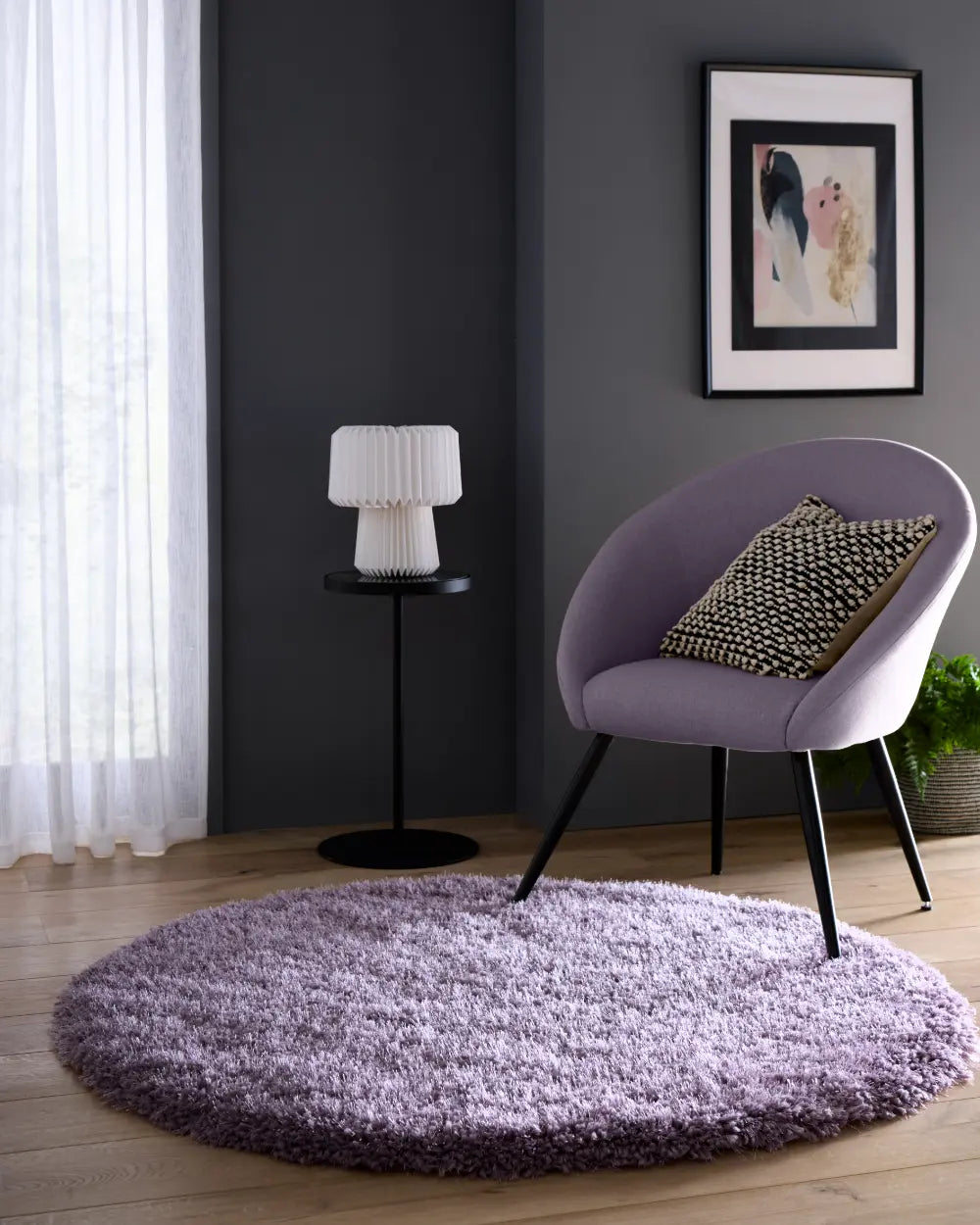 Lavender Solid Plush Shag Rug - Image 3