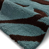 Leaf BLUE Floral Plush Shag Rug - Image 2
