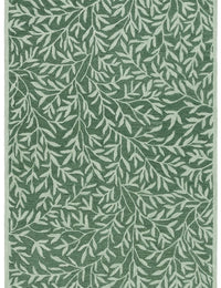 Leaf Green Floral Hand-Tufted Wool Rug - Image 2