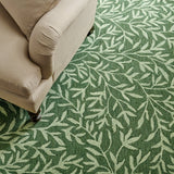 Leaf Green Floral Hand-Tufted Wool Rug - Image 3