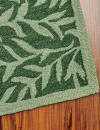Leaf Green Floral Hand-Tufted Wool Rug - Image 4