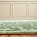 Leaf Green Floral Hand-Tufted Wool Rug - Image 5