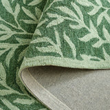 Leaf Green Floral Hand-Tufted Wool Rug - Image 6