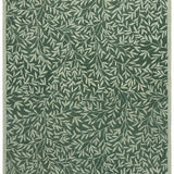 Leaf Green Floral Hand-Tufted Wool Rug - Image 7